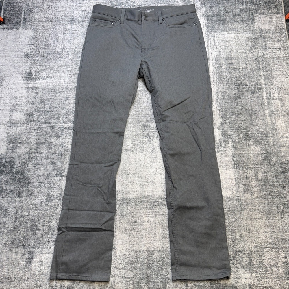 Banana Republic Traveler Jeans Mens 34x32 Slim Fit Gray 5 Pocket Stretch Pants - Picture 2 of 10